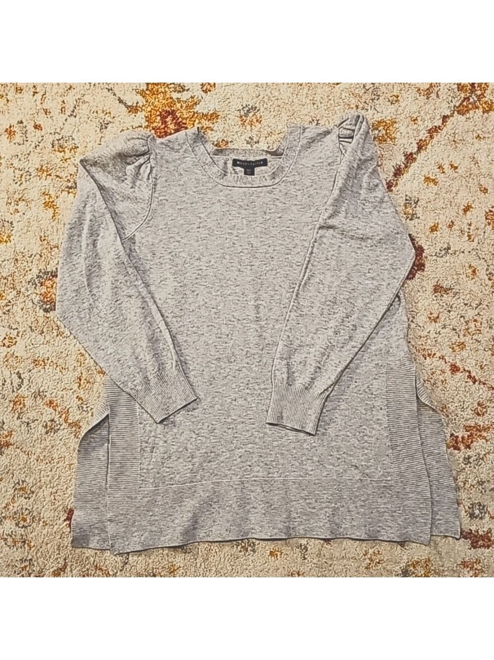 Boston Proper Tunic Length Sweater Puff Sleeve